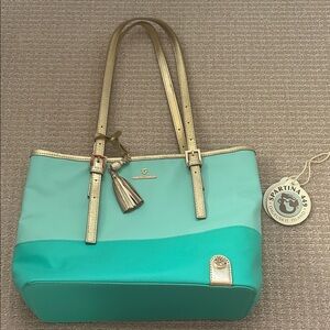 Spartina 449 Turquoise and Gold Tote Bag